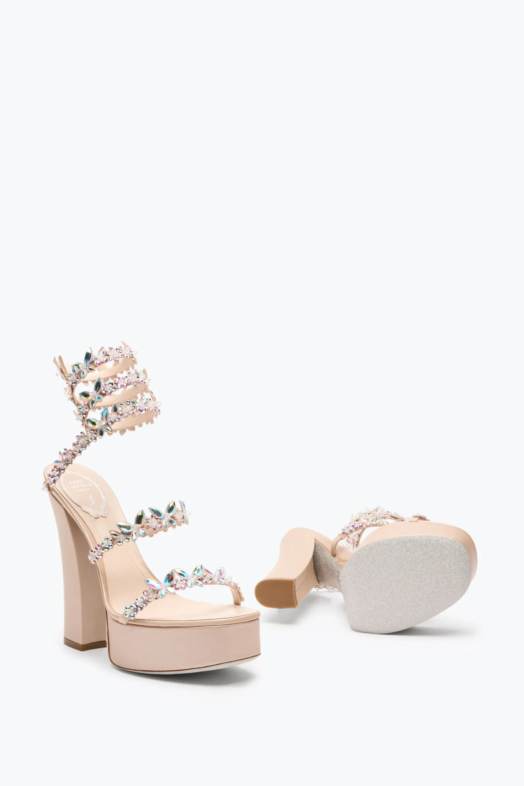 Platform|Sandali^Rene Caovilla SANDALO CON PLATEAU EDEN 140 Nude