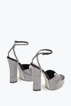 Platform|Sandali^Rene Caovilla SANDALO CON PLATEAU HELSA CON CRISTALLI 140 Nero