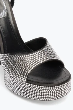 Platform|Sandali^Rene Caovilla SANDALO CON PLATEAU HELSA CON CRISTALLI 140 Nero
