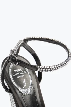 Platform|Sandali^Rene Caovilla SANDALO CON PLATEAU HELSA CON CRISTALLI 140 Nero