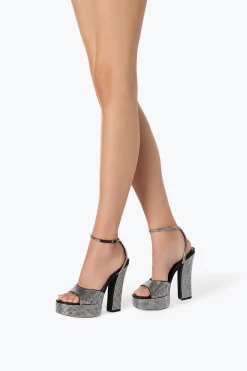 Platform|Sandali^Rene Caovilla SANDALO CON PLATEAU HELSA CON CRISTALLI 140 Nero