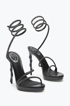 Platform|Sandali^Rene Caovilla Sandalo Con Plateau Margot Con Cristalli 120 Nero