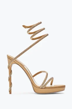 Icone|Platform^Rene Caovilla Sandalo Con Plateau Margot Con Cristalli 120 Oro