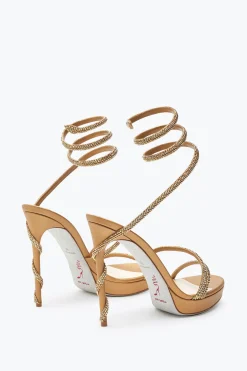 Icone|Platform^Rene Caovilla Sandalo Con Plateau Margot Con Cristalli 120 Oro