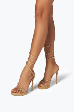 Icone|Platform^Rene Caovilla Sandalo Con Plateau Margot Con Cristalli 120 Oro
