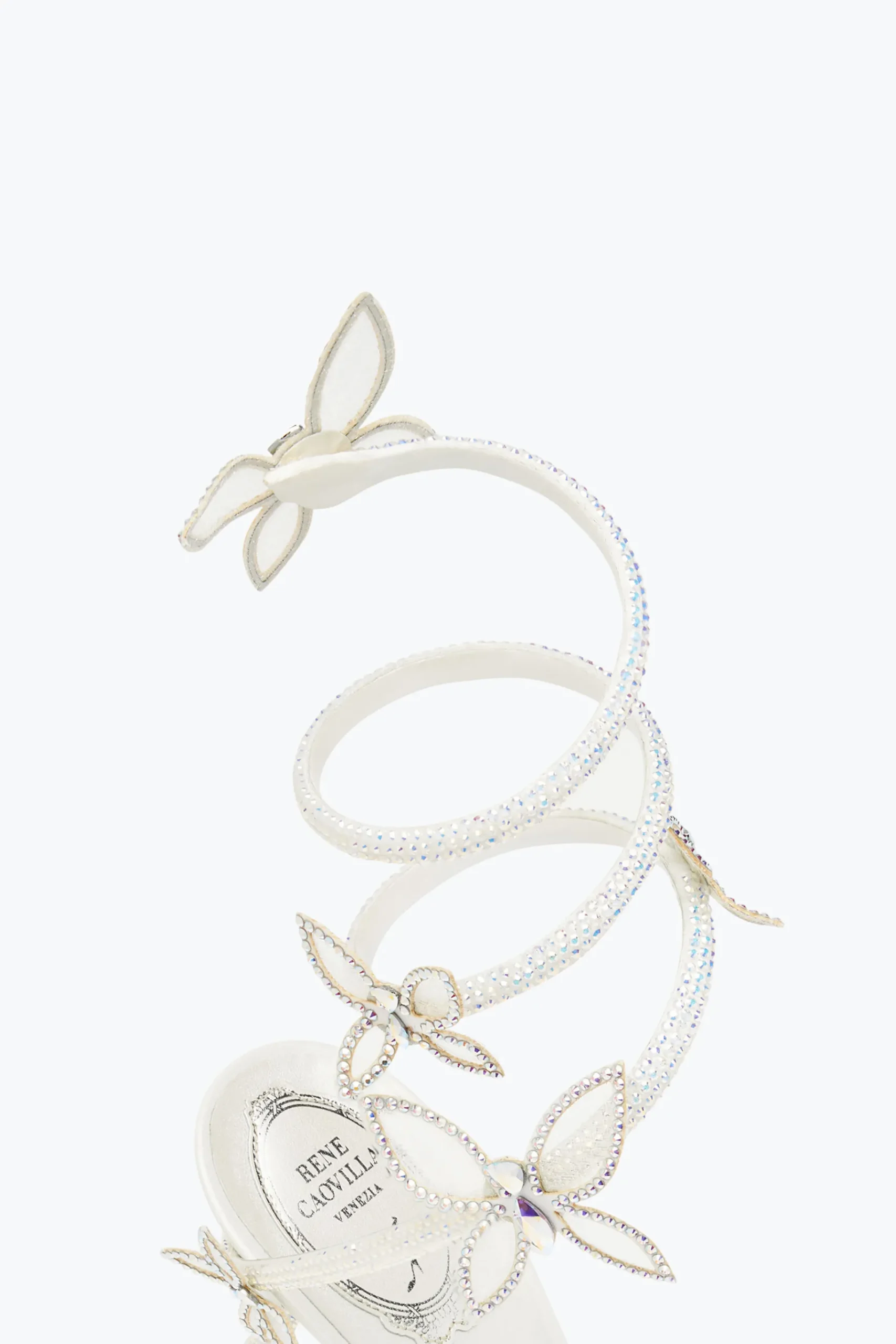Collezione Sposa|Platform^Rene Caovilla Sandalo Con Plateau Margot Con Cristalli 120 Bianco
