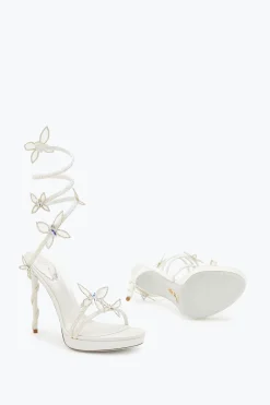 Collezione Sposa|Platform^Rene Caovilla Sandalo Con Plateau Margot Con Cristalli 120 Bianco