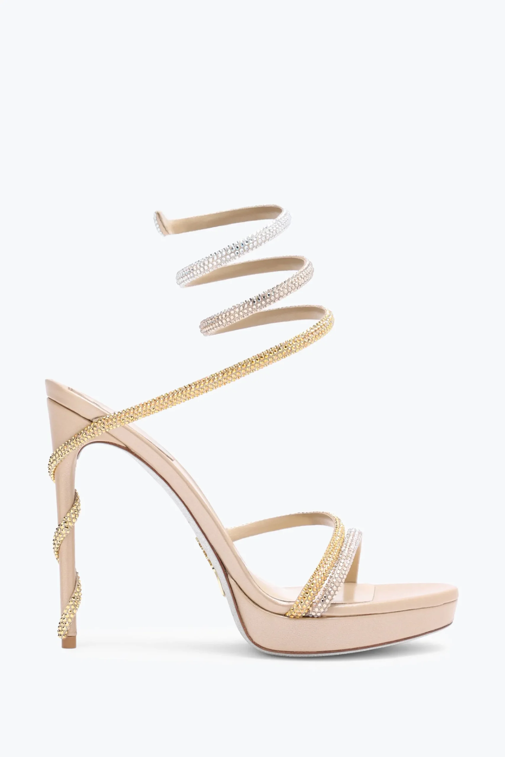 Per Le Invitate|Icone^Rene Caovilla Sandalo Con Plateau Margot Con Cristalli E Argento 120 Oro