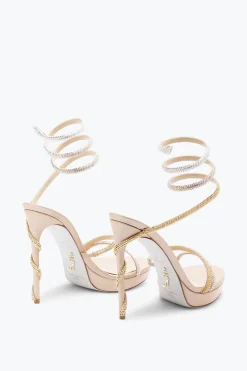 Per Le Invitate|Icone^Rene Caovilla Sandalo Con Plateau Margot Con Cristalli E Argento 120 Oro