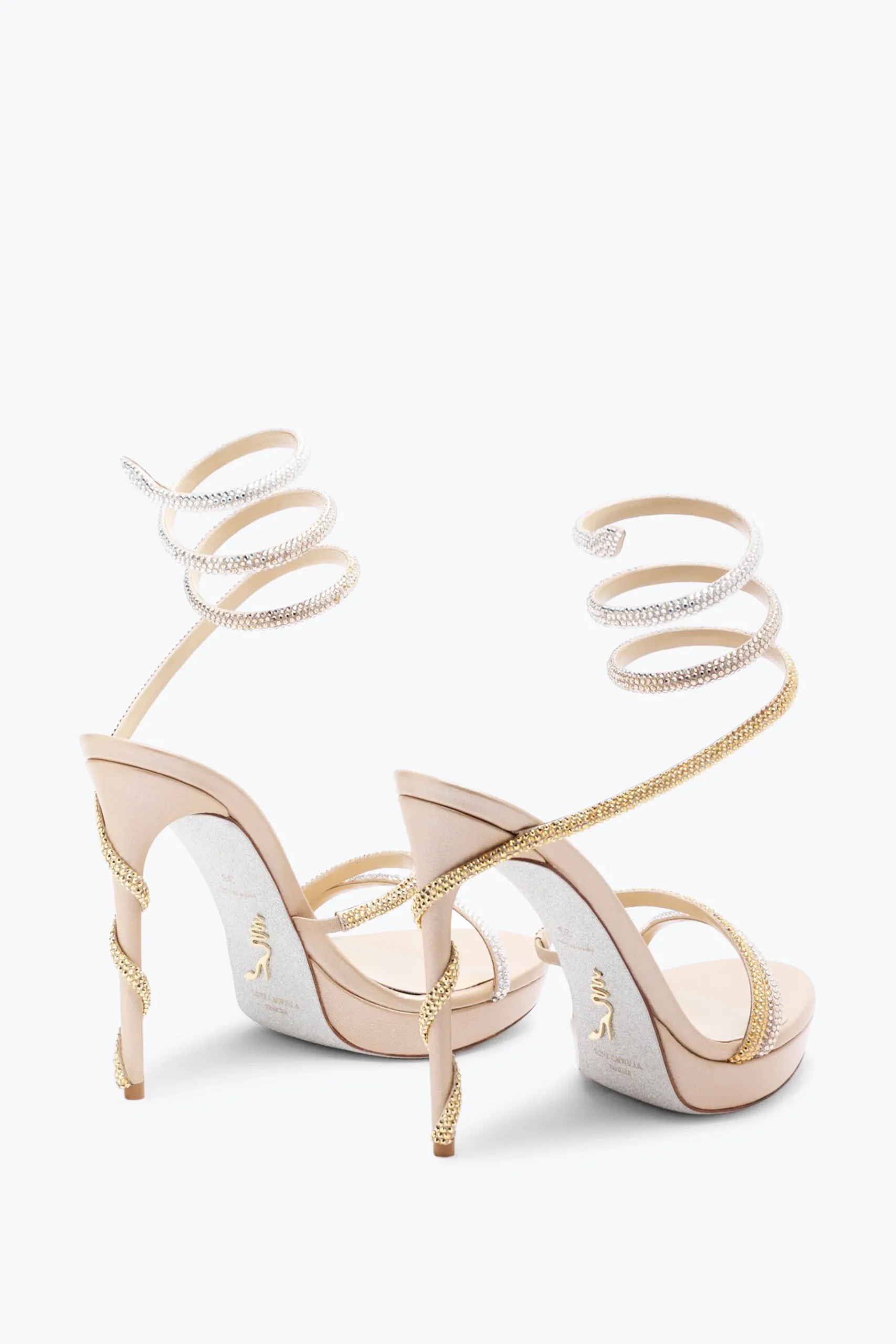Per Le Invitate|Icone^Rene Caovilla Sandalo Con Plateau Margot Con Cristalli E Argento 120 Oro
