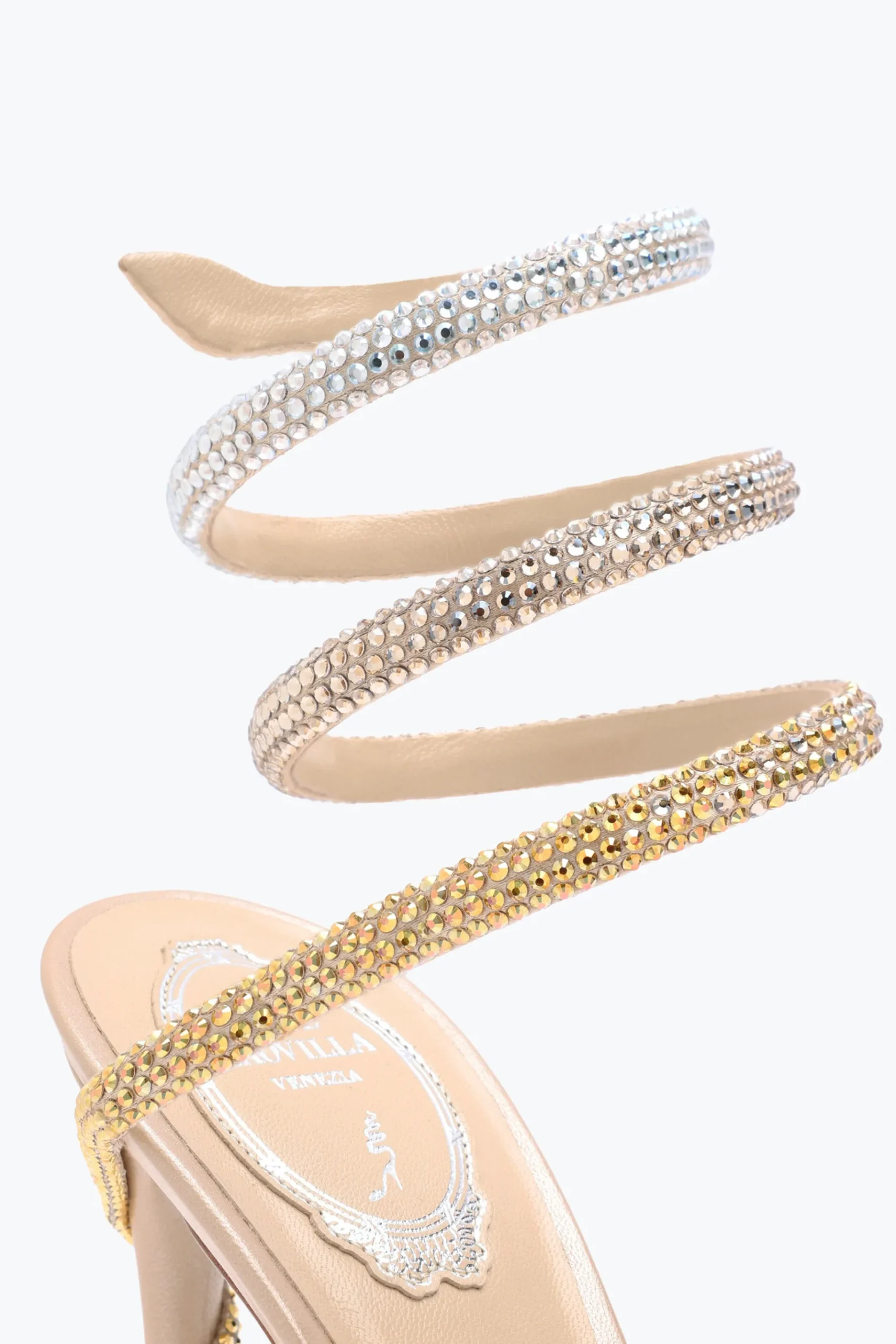 Per Le Invitate|Icone^Rene Caovilla Sandalo Con Plateau Margot Con Cristalli E Argento 120 Oro