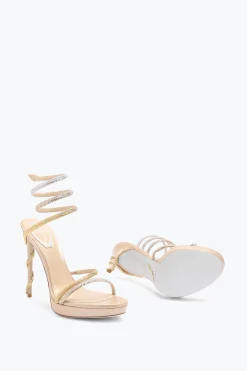 Per Le Invitate|Icone^Rene Caovilla Sandalo Con Plateau Margot Con Cristalli E Argento 120 Oro