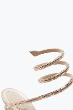 Per Le Invitate|Platform^Rene Caovilla Sandalo Con Plateau Margot Beige Con Cristalli 130 Carne