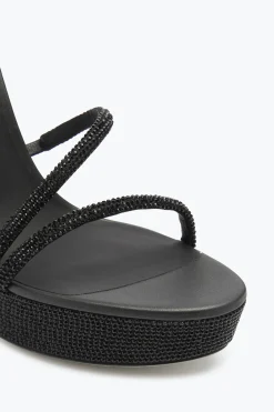 Sandali^Rene Caovilla Sandalo Con Plateau Margot Con Cristalli 130 Nero