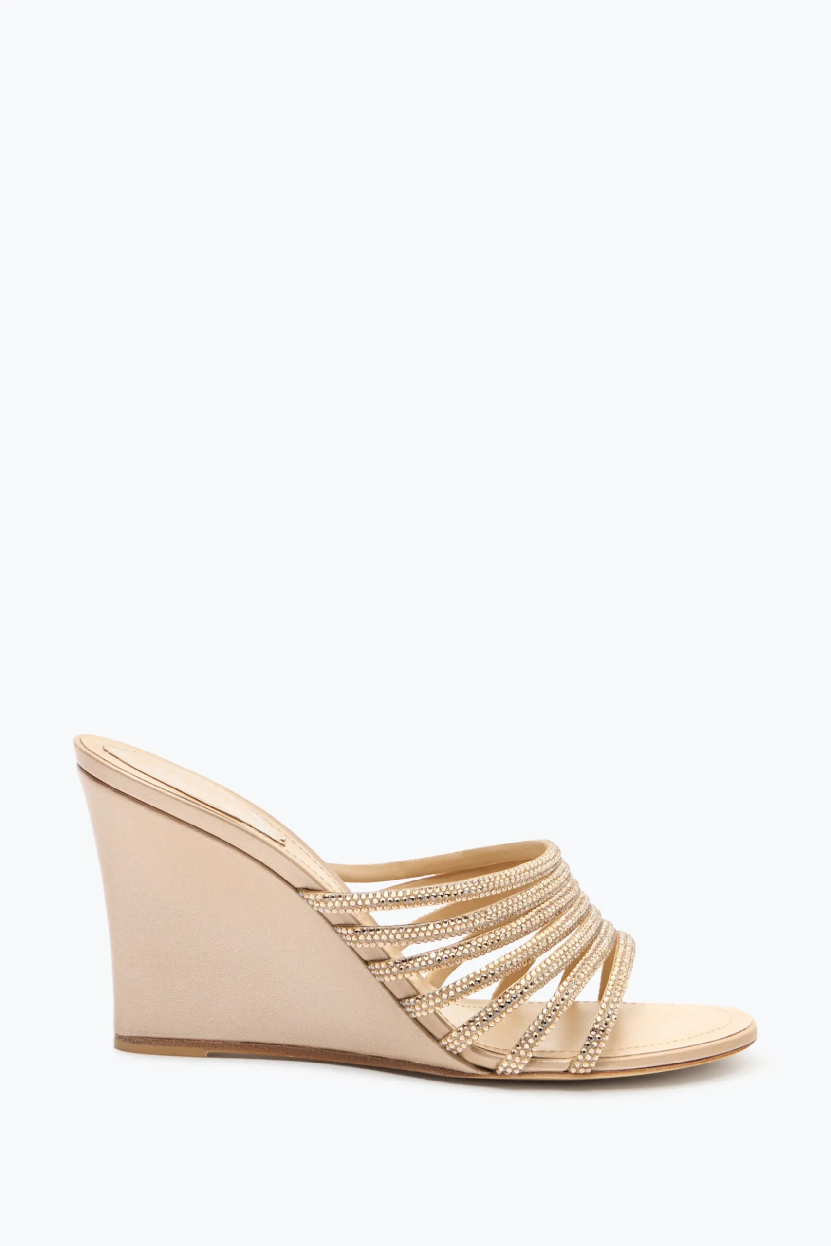 Mule^Rene Caovilla SANDALO CON ZEPPA FULL TRIM 80 Rosa cipria