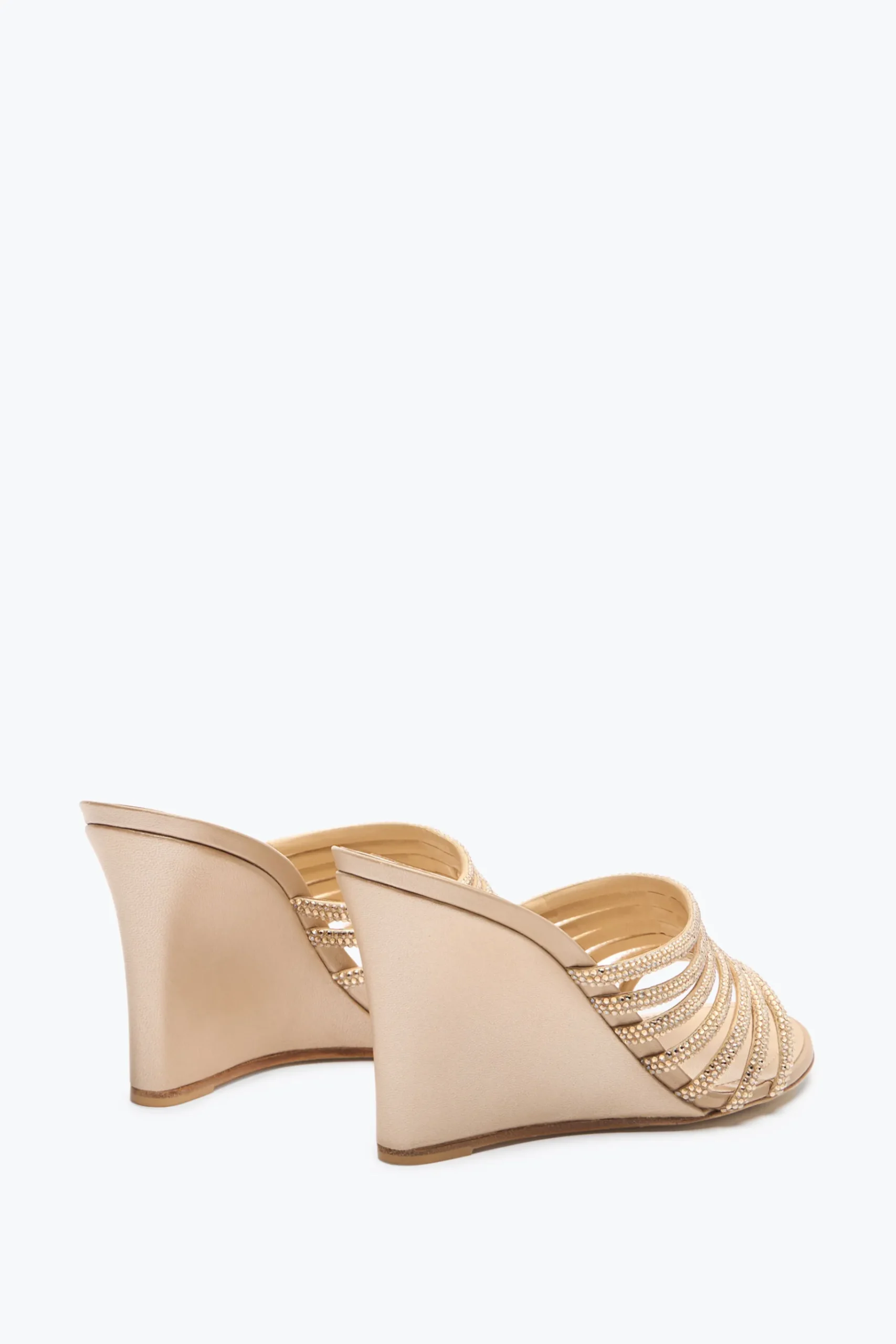 Mule^Rene Caovilla SANDALO CON ZEPPA FULL TRIM 80 Rosa cipria
