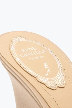 Mule^Rene Caovilla SANDALO CON ZEPPA FULL TRIM 80 Rosa cipria