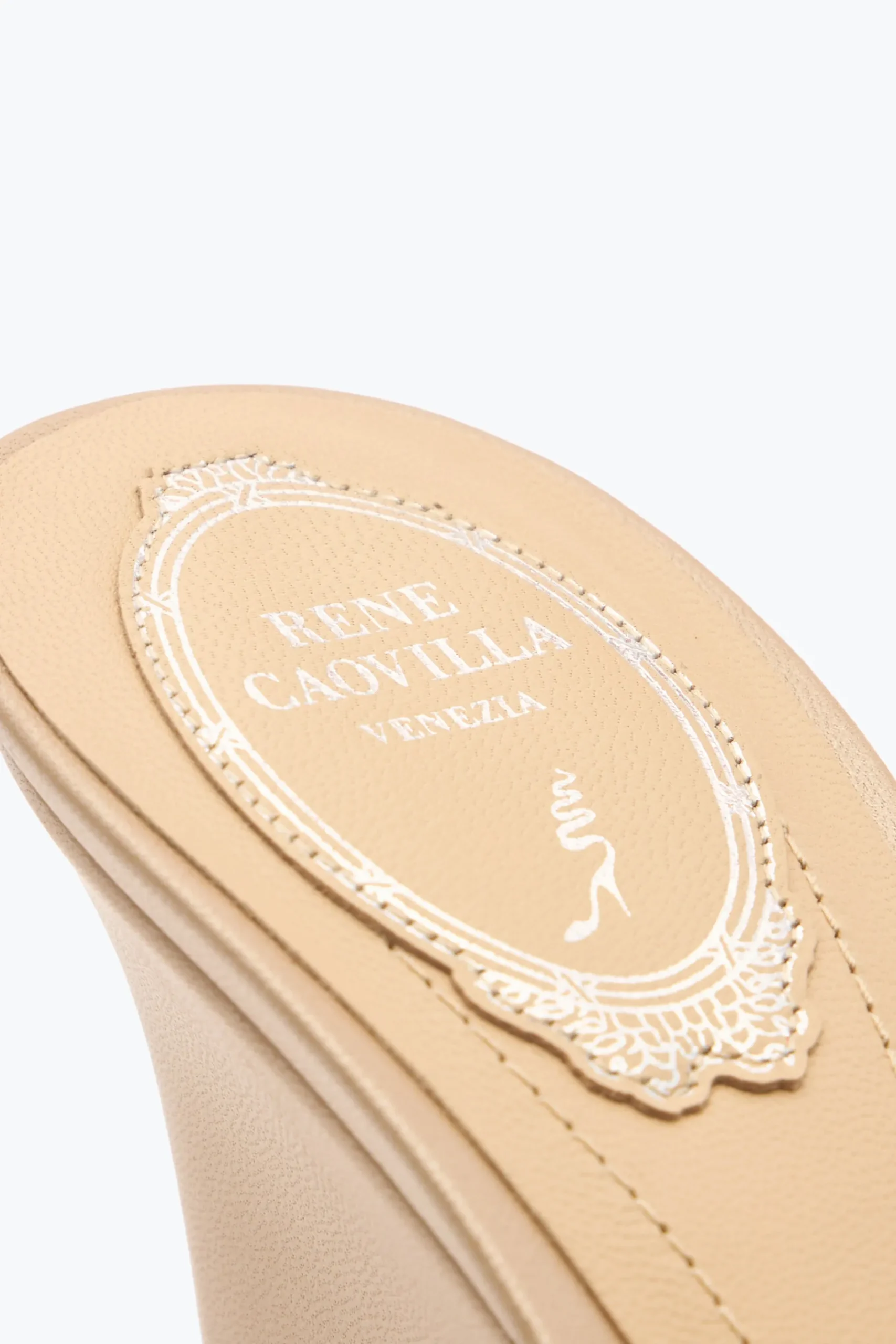 Mule^Rene Caovilla SANDALO CON ZEPPA FULL TRIM 80 Rosa cipria