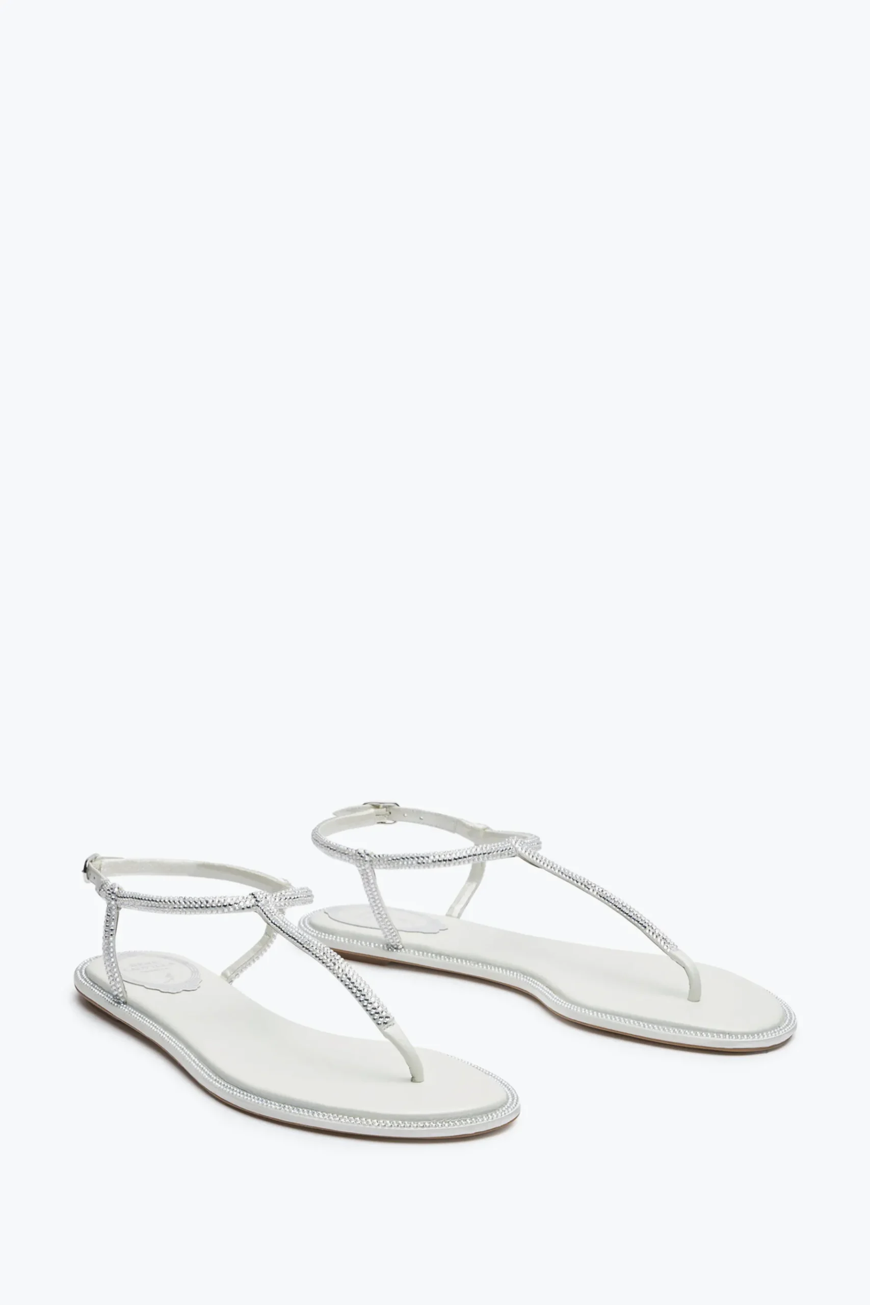 Collezione Sposa|Flat^Rene Caovilla Sandalo Diana Con Cristalli 10 Avorio