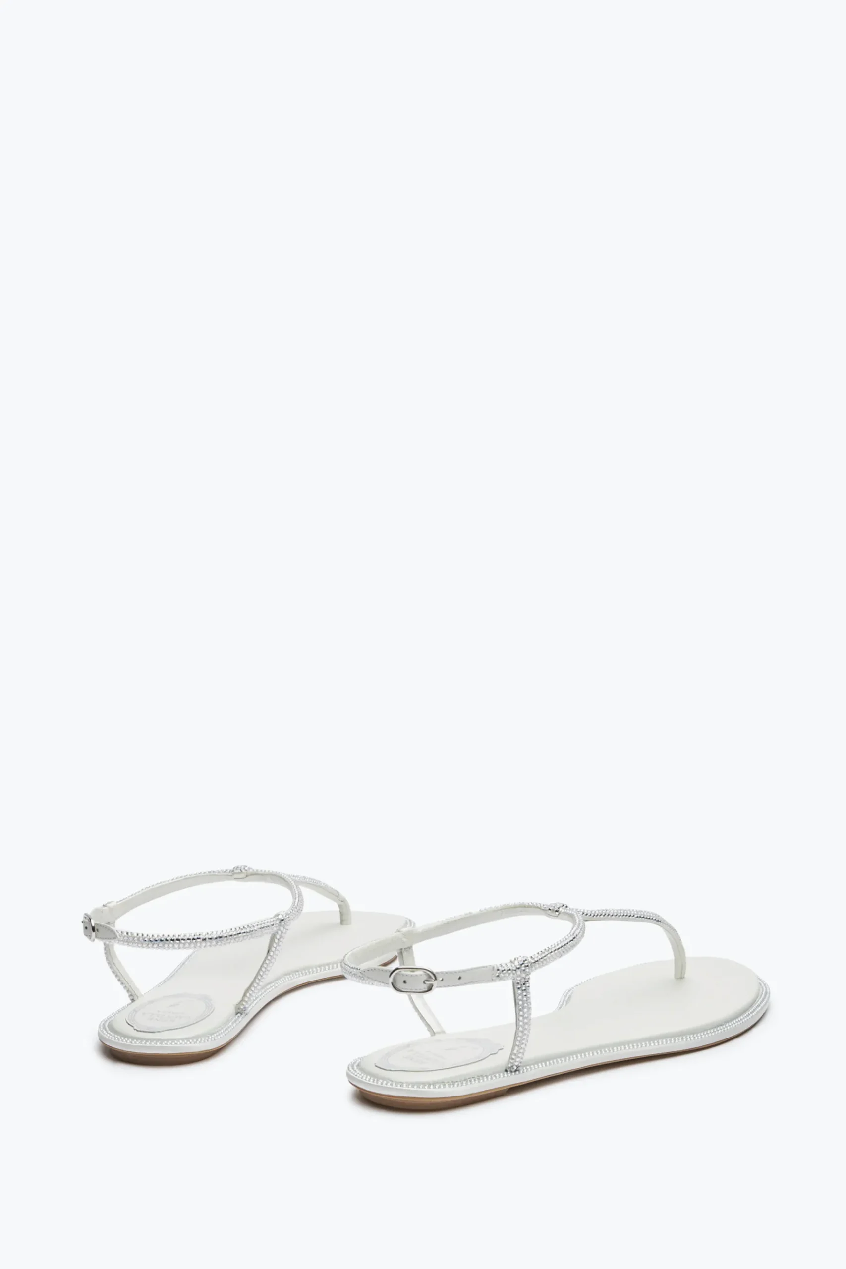 Collezione Sposa|Flat^Rene Caovilla Sandalo Diana Con Cristalli 10 Avorio
