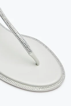 Collezione Sposa|Flat^Rene Caovilla Sandalo Diana Con Cristalli 10 Avorio