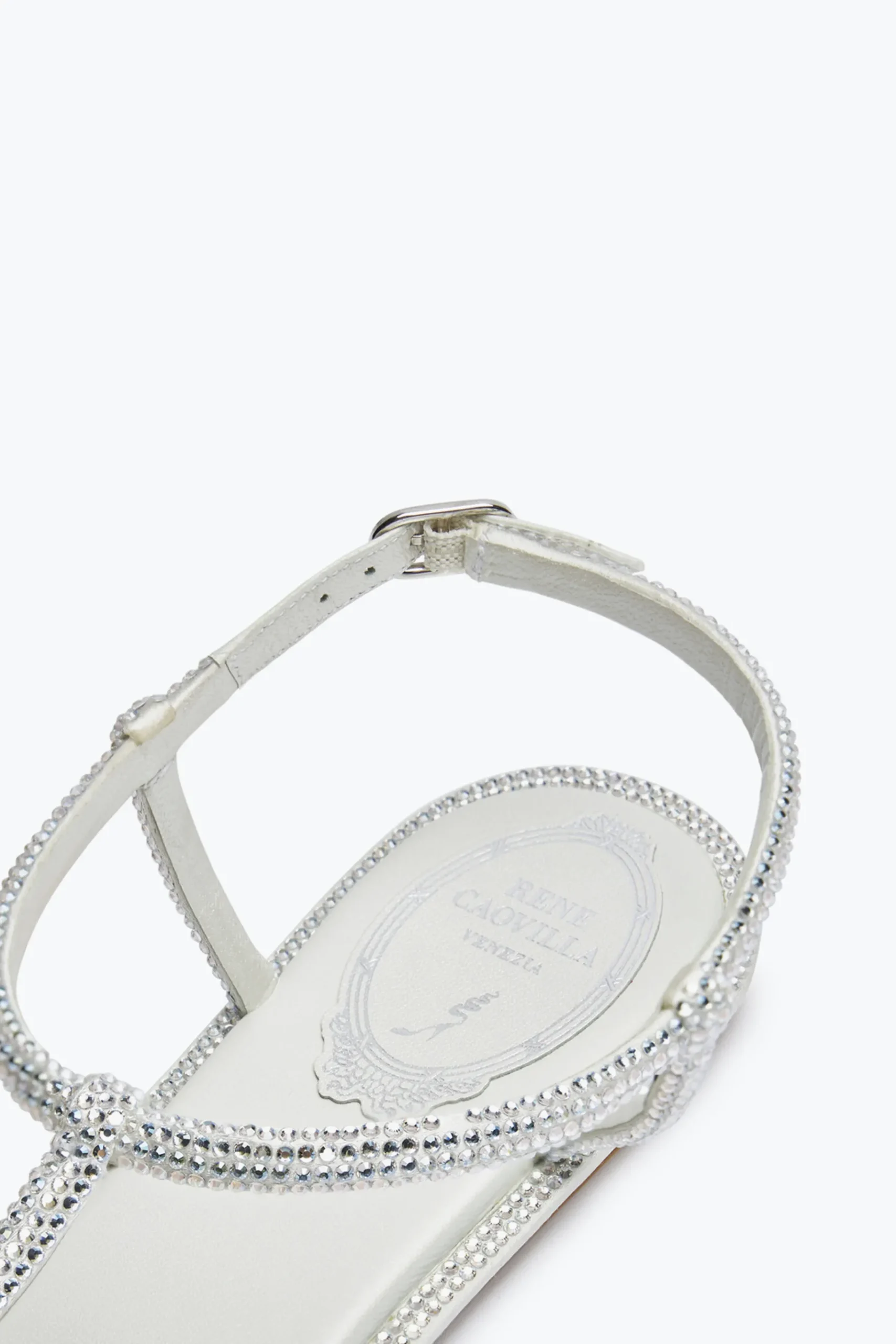 Collezione Sposa|Flat^Rene Caovilla Sandalo Diana Con Cristalli 10 Avorio