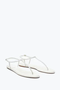 Collezione Sposa|Flat^Rene Caovilla Sandalo Diana Con Cristalli 10 Bianco