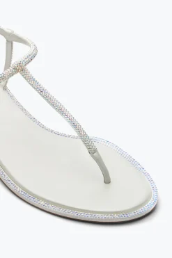 Collezione Sposa|Flat^Rene Caovilla Sandalo Diana Con Cristalli 10 Bianco