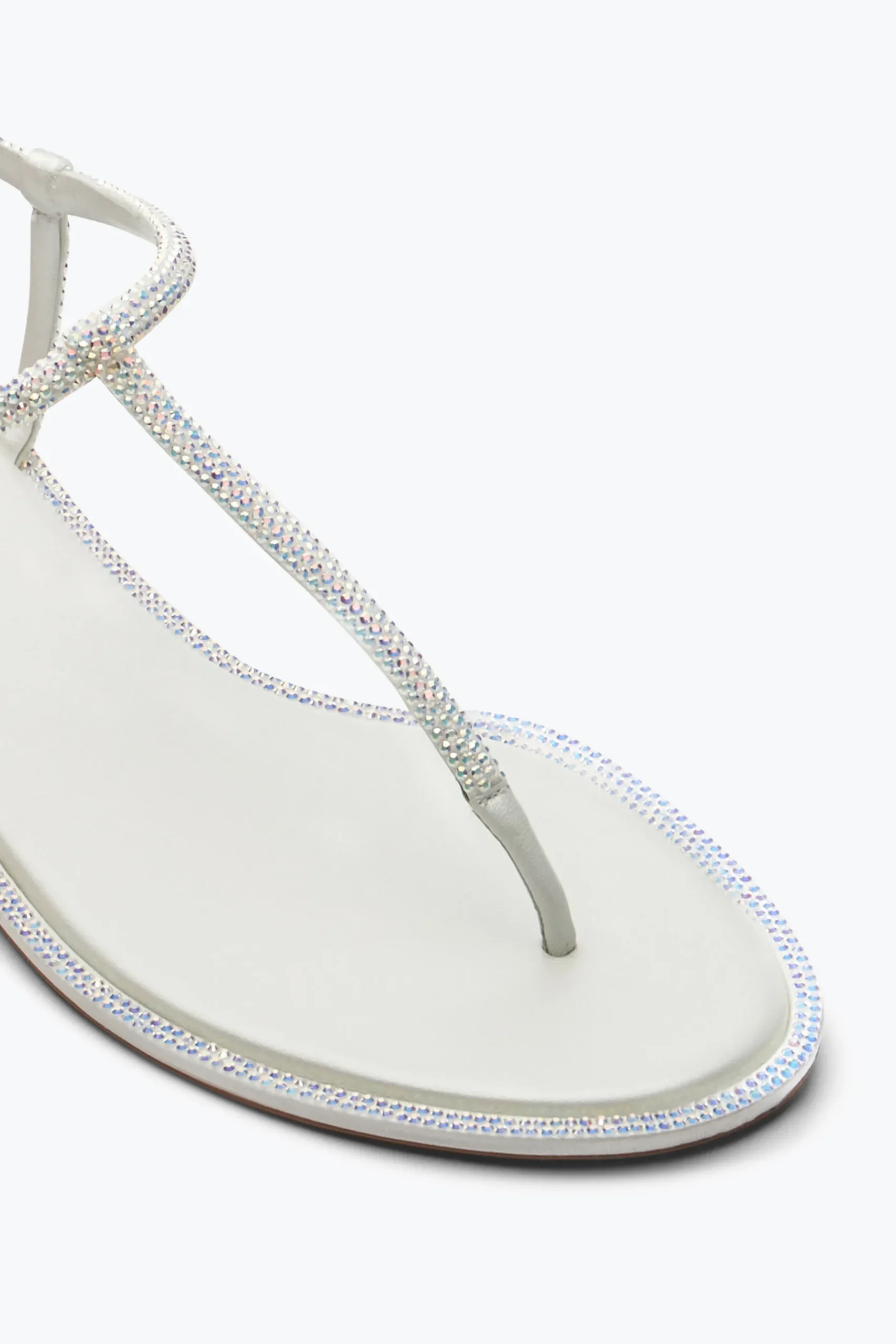 Collezione Sposa|Flat^Rene Caovilla Sandalo Diana Con Cristalli 10 Bianco