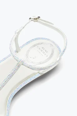 Collezione Sposa|Flat^Rene Caovilla Sandalo Diana Con Cristalli 10 Bianco