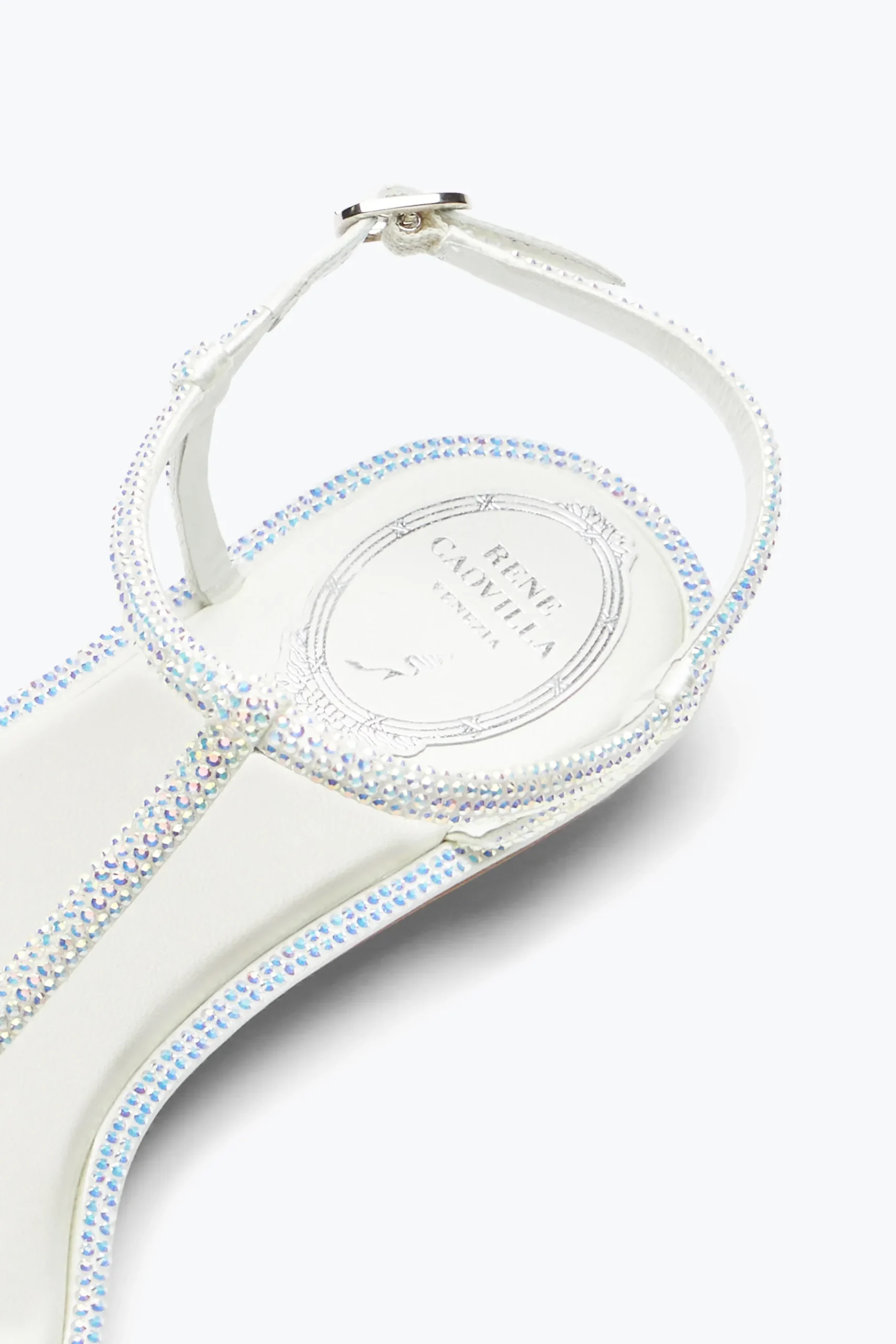 Collezione Sposa|Flat^Rene Caovilla Sandalo Diana Con Cristalli 10 Bianco