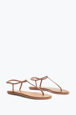 Flat|Sandali^Rene Caovilla Sandalo Diana Con Cristalli 10 Cognac