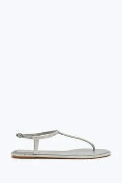 Flat^Rene Caovilla Sandalo Diana Con Cristalli 10 Grigio