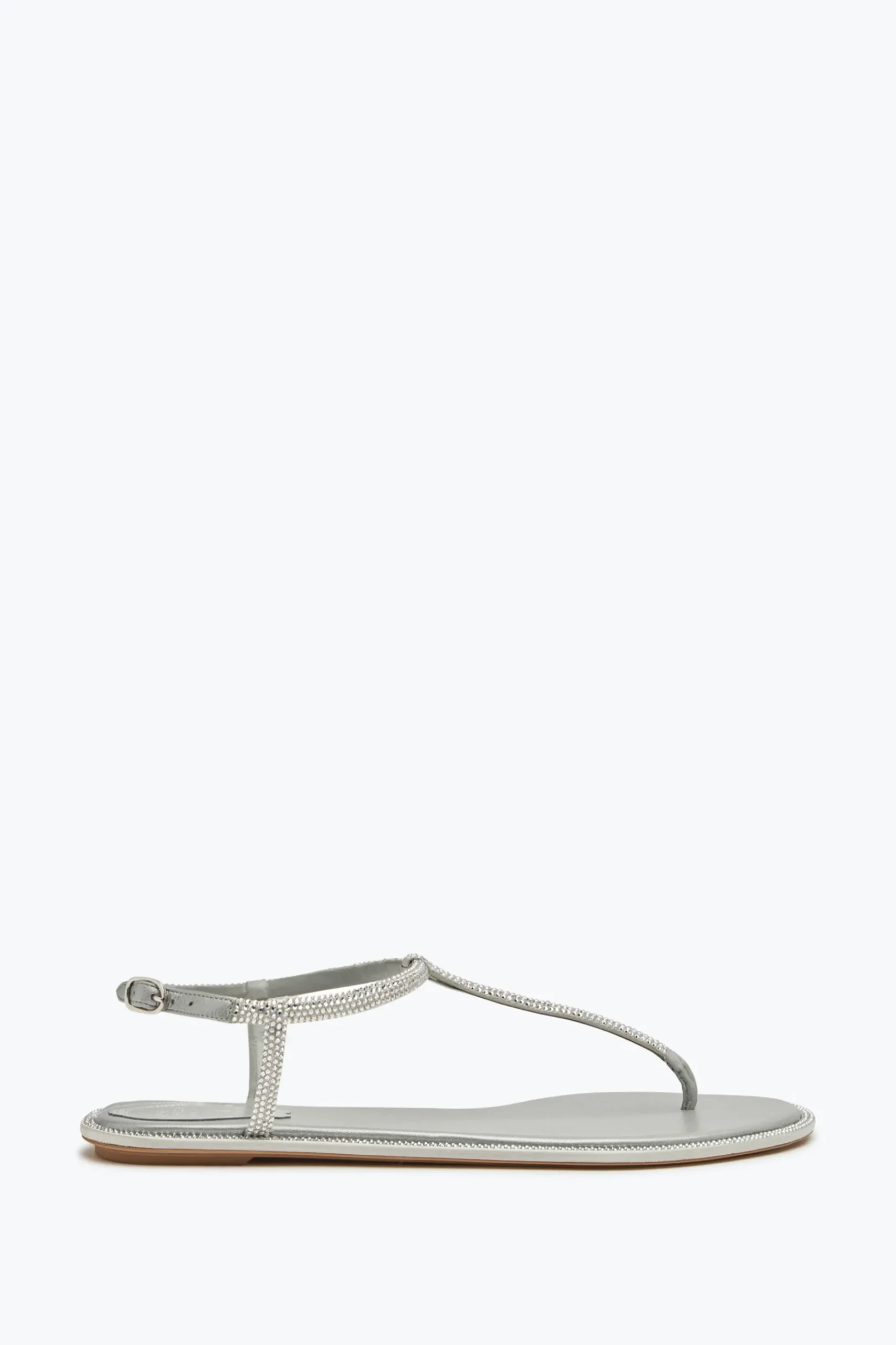 Flat^Rene Caovilla Sandalo Diana Con Cristalli 10 Grigio
