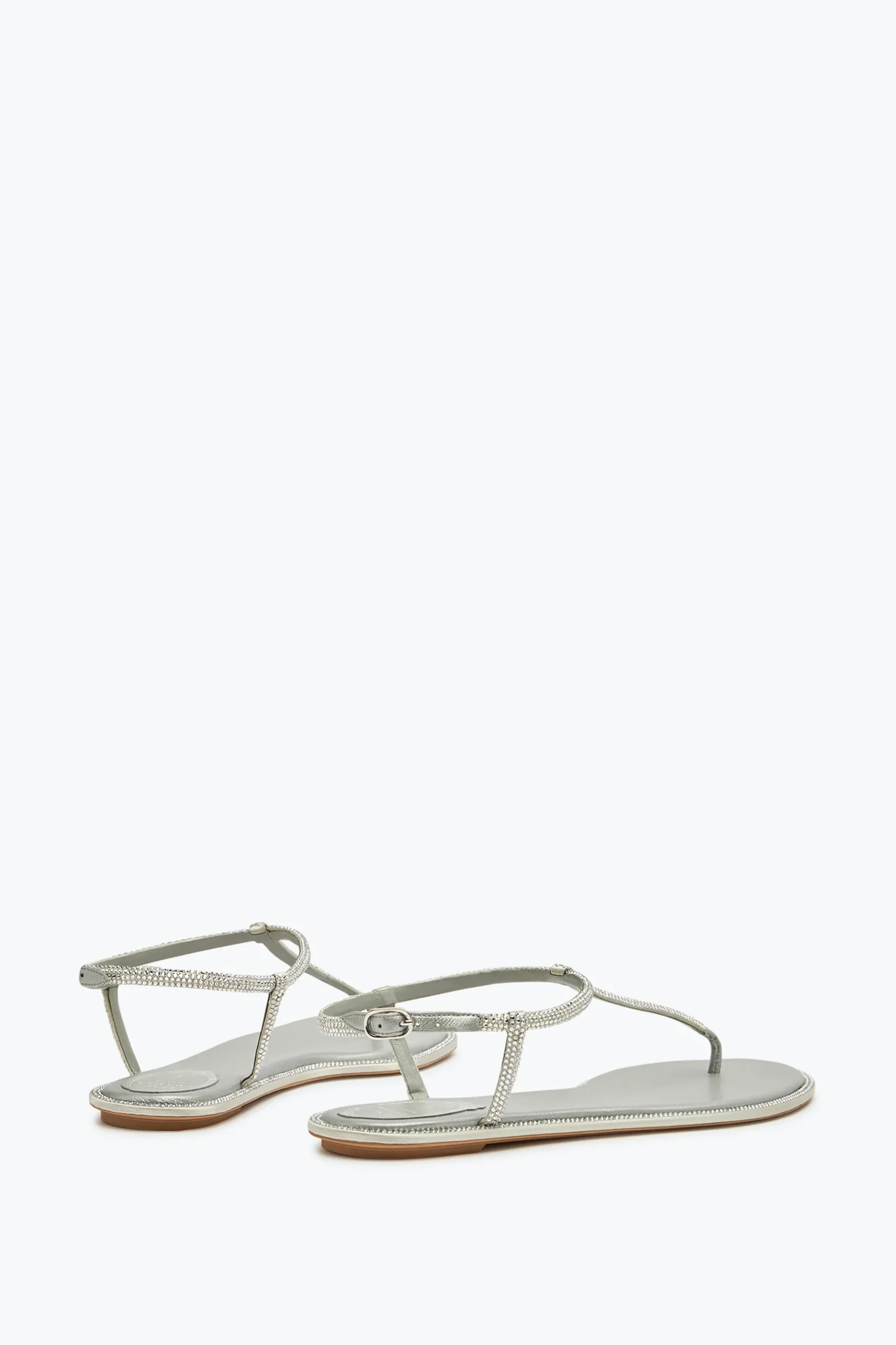 Flat^Rene Caovilla Sandalo Diana Con Cristalli 10 Grigio