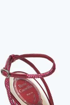 Icone|Sandali^Rene Caovilla Sandalo Ellabrita Bordeaux Con Cristalli 105 Rosso
