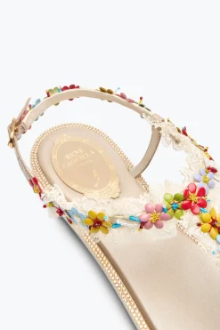 Flat^Rene Caovilla SANDALO FLAT BLOOM 10 Nude