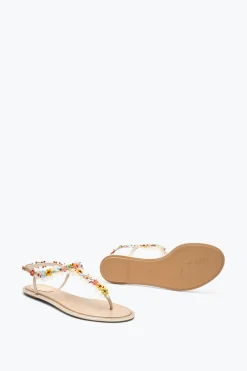 Flat^Rene Caovilla SANDALO FLAT BLOOM 10 Nude