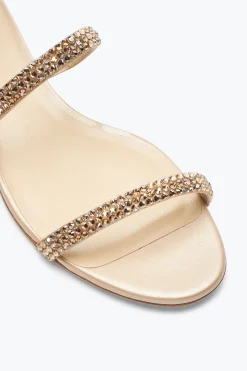 Flat^Rene Caovilla Sandalo Flat Cleo Con Cristalli 10 Champagne