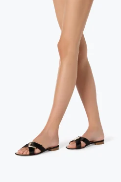 Mule^Rene Caovilla SANDALO FLAT MARTHA 10 Nero