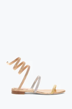 Flat^Rene Caovilla SANDALO FLAT TRIGOLD CLEO TRE ORI 10 Oro