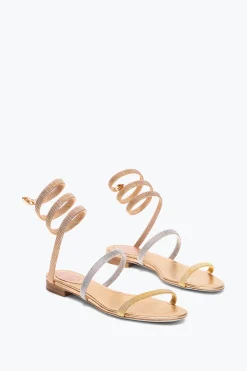 Flat^Rene Caovilla SANDALO FLAT TRIGOLD CLEO TRE ORI 10 Oro