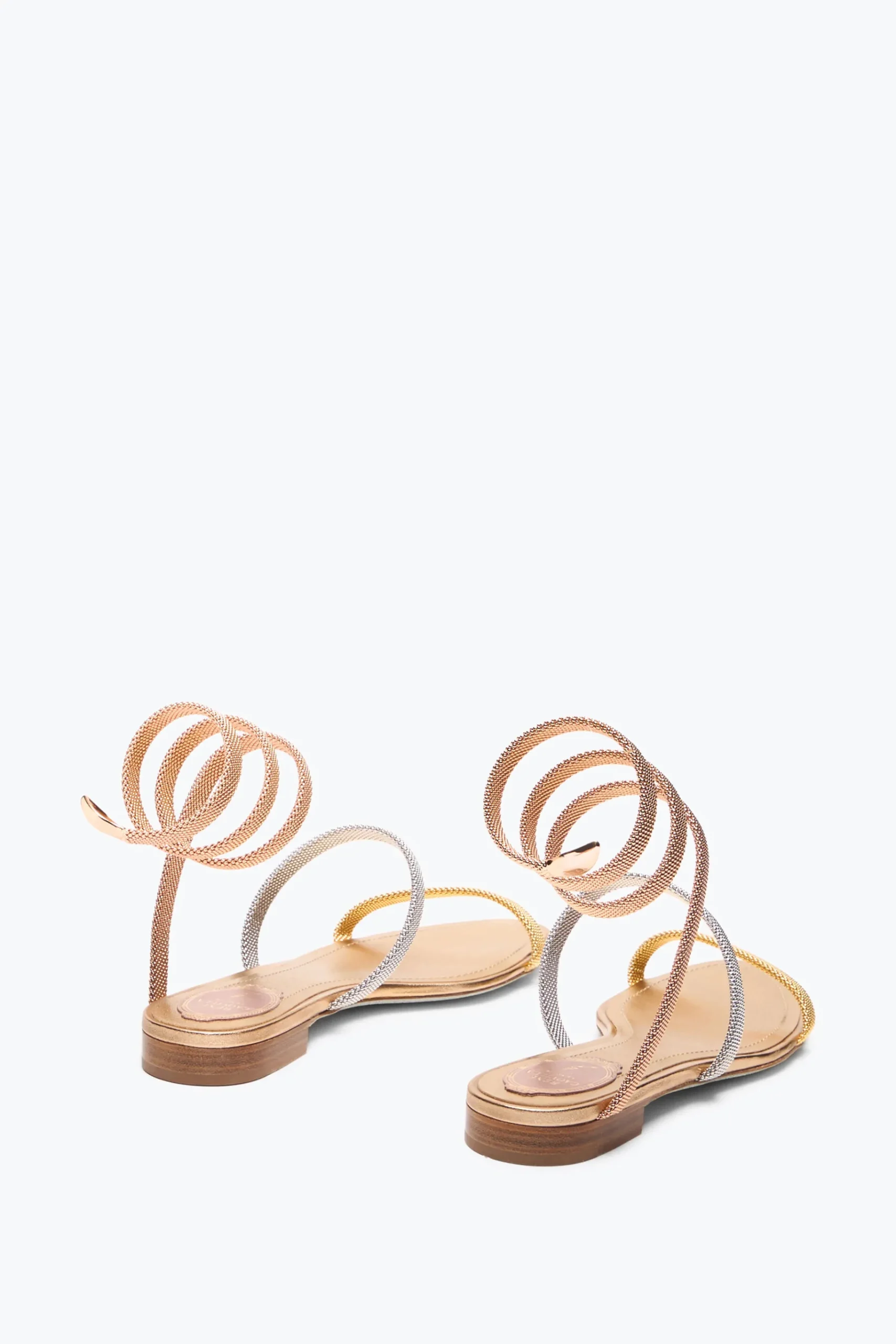 Flat^Rene Caovilla SANDALO FLAT TRIGOLD CLEO TRE ORI 10 Oro