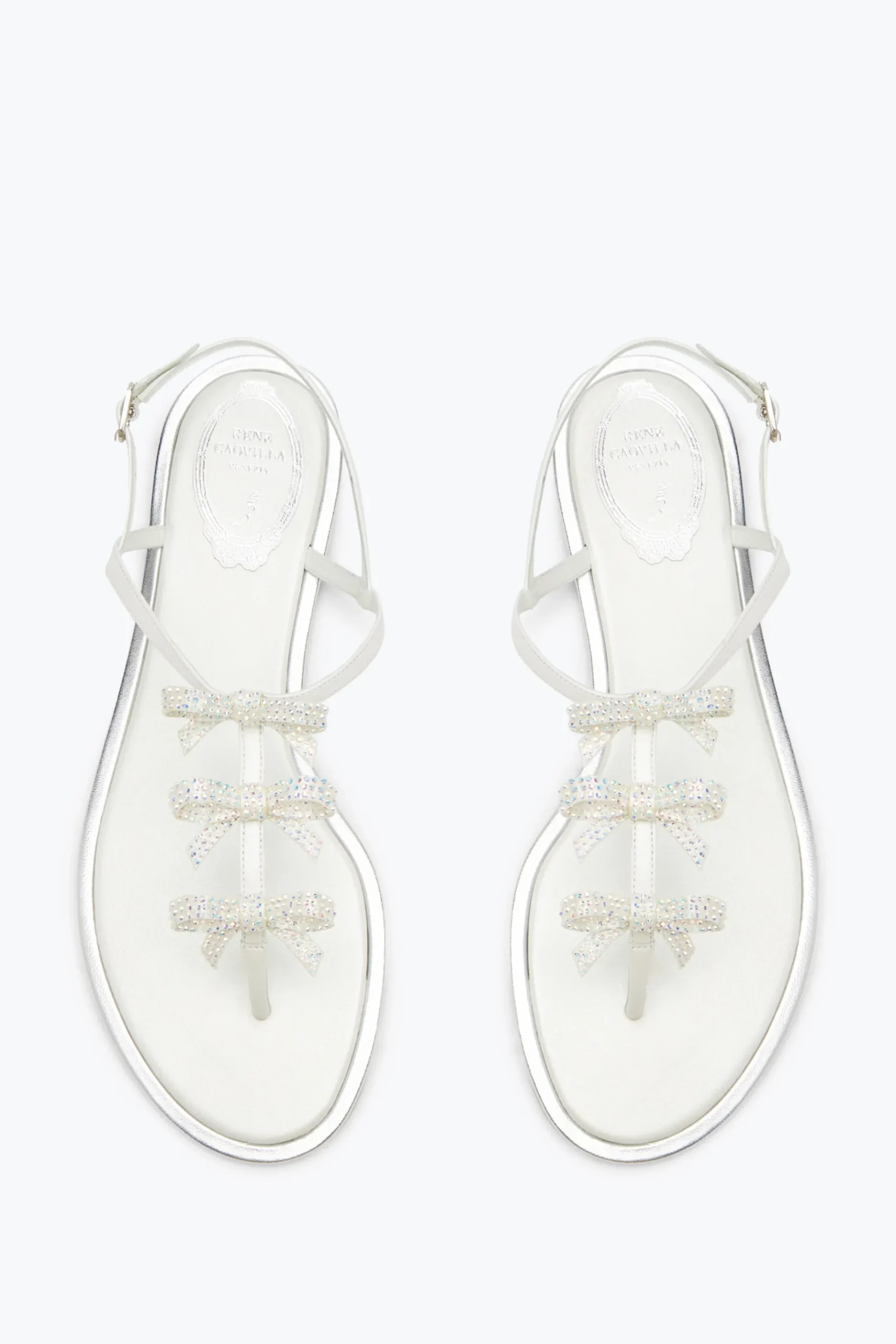 Collezione Sposa|Flat^Rene Caovilla Sandalo Infradito Caterina 10 Bianco