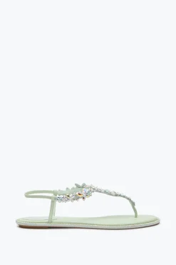 Per Le Invitate|Flat^Rene Caovilla SANDALO INFRADITO EDEN 10 Verde menta