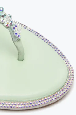 Per Le Invitate|Flat^Rene Caovilla SANDALO INFRADITO EDEN 10 Verde menta