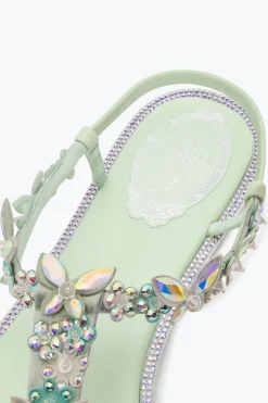 Per Le Invitate|Flat^Rene Caovilla SANDALO INFRADITO EDEN 10 Verde menta