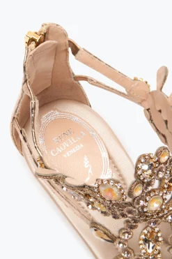 Flat^Rene Caovilla SANDALO INFRADITO VENEZIANA IN AYERS 10 Oro