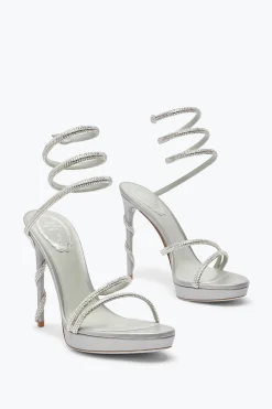 Platform|Sandali^Rene Caovilla Sandalo Margot Con Plateau 120 Argento