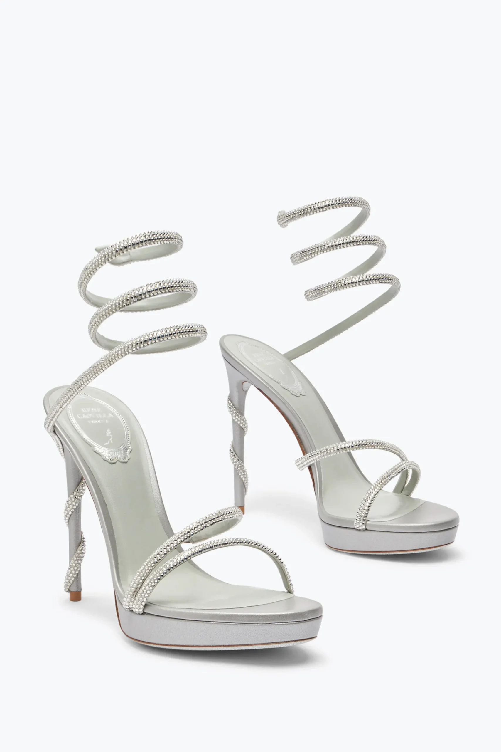 Platform|Sandali^Rene Caovilla Sandalo Margot Con Plateau 120 Argento